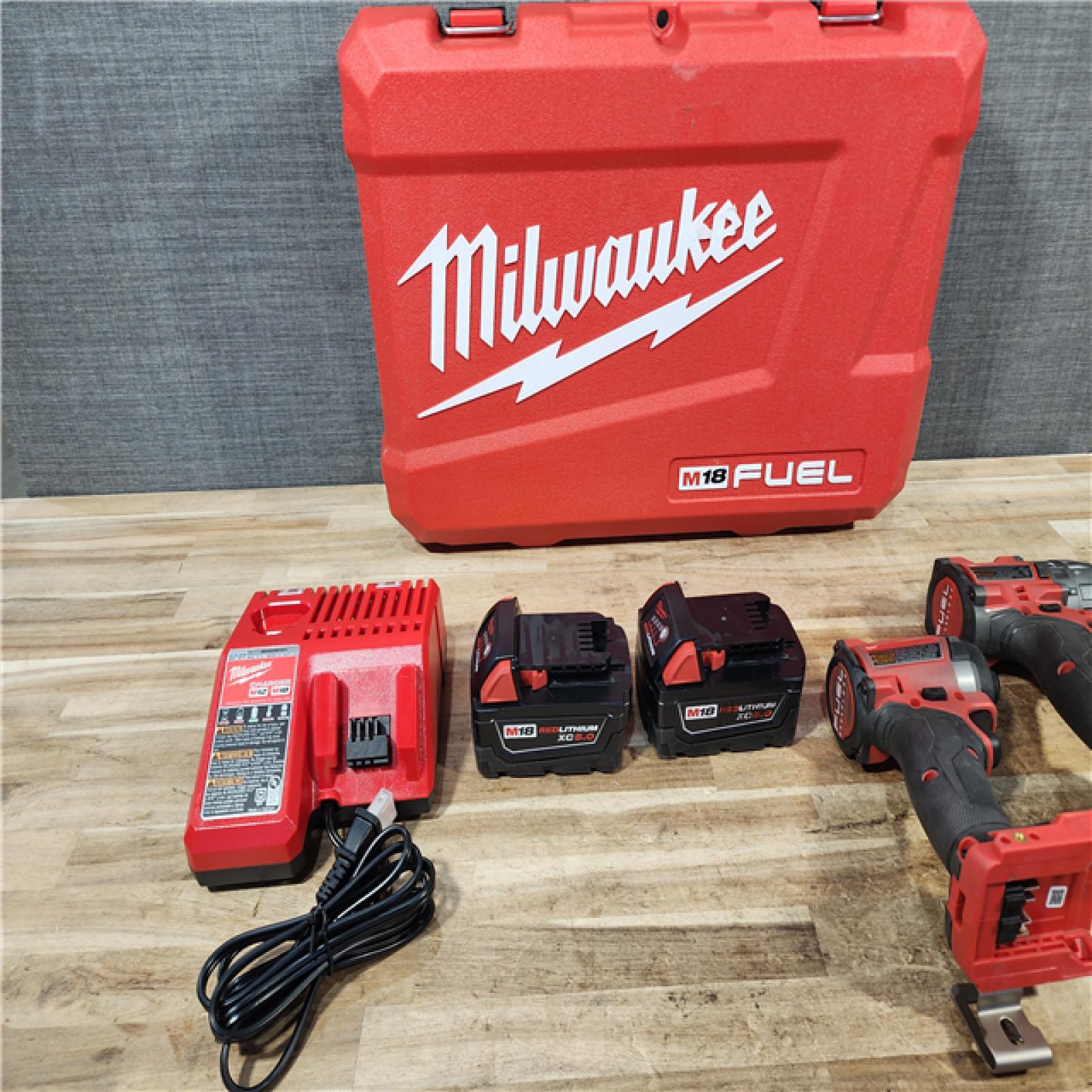 HOUSTON LOCATION - AS - IS Milwaukee FUEL 18V Lithium-Ion Brushless Cordless Hammer Drill and Impact Driver Combo Kit