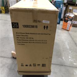 DALLAS LOCATION -  Husky Tool Storage 46 in. W x 18 in. D 9-Drawer Gloss Blue Mobile Workbench Cabinet