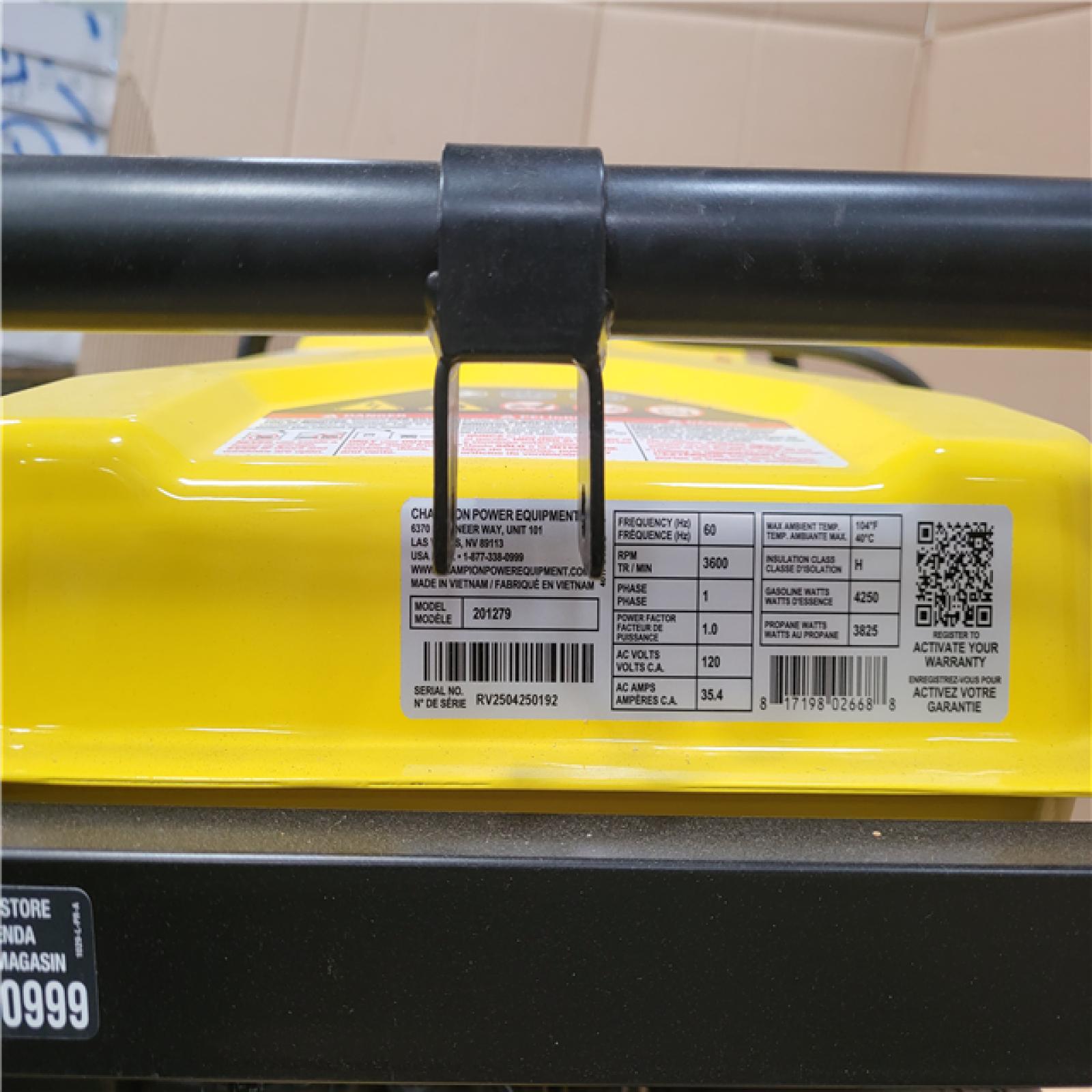 California AS-IS OUTDOOR POWER EQUIPMENT CHAMPION GENERATOR