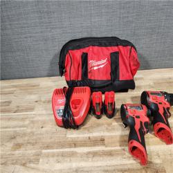 HOUSTON LOCATION - AS - IS Milwaukee 2 Tool Combo Kit W/ (2) Battery & Charger