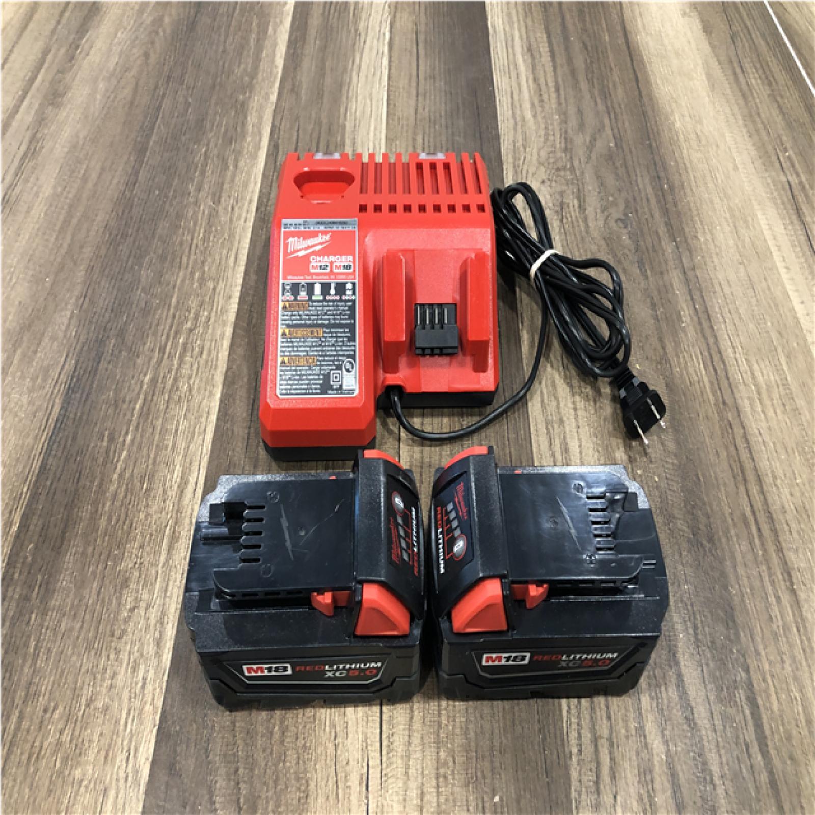 AS-IS M18 18-Volt Lithium-Ion 5.0 Ah Battery and Charger Starter Kit with Tool Bag