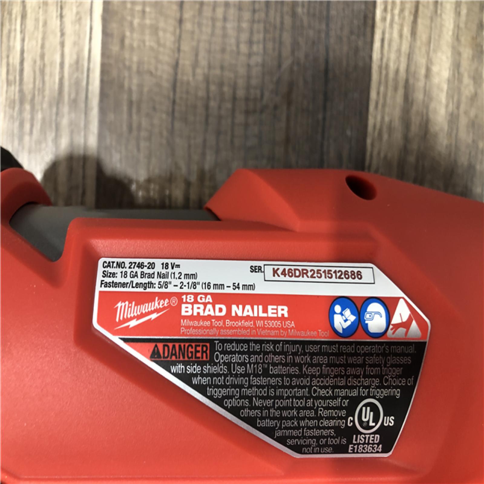 AS-IS Milwaukee FUEL 18-Volt Lithium-Ion Brushless Cordless Gen II 18-Gauge Brad Nailer (Tool-Only)