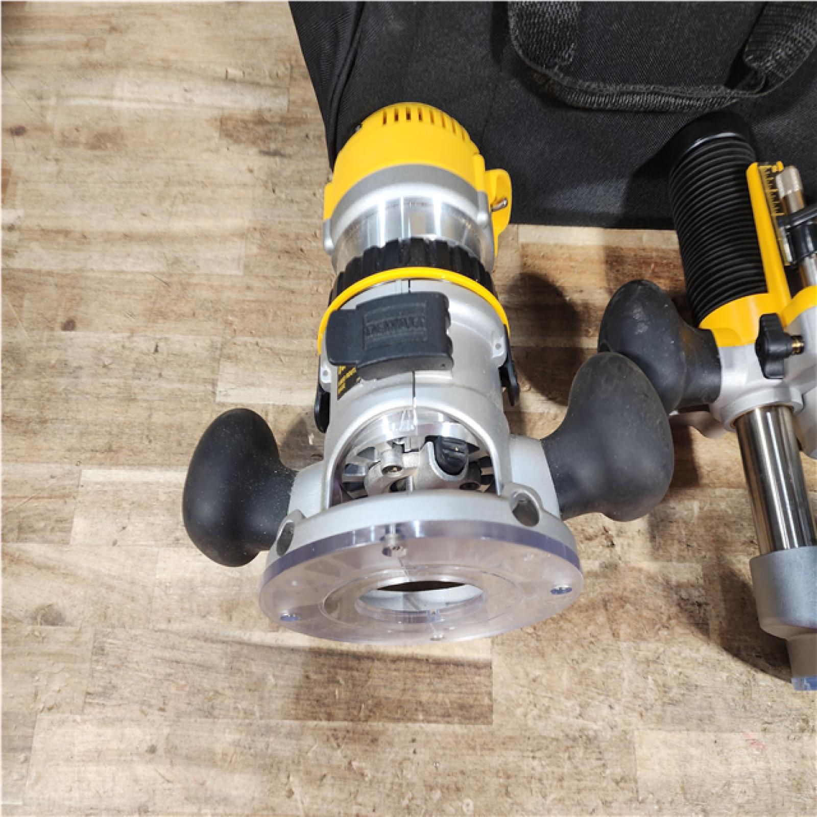 HOUSTON LOCATION - AS - IS DEWALT 12 Amp Corded 2-1/4 Horsepower Fixed and Plunge Base Router Kit