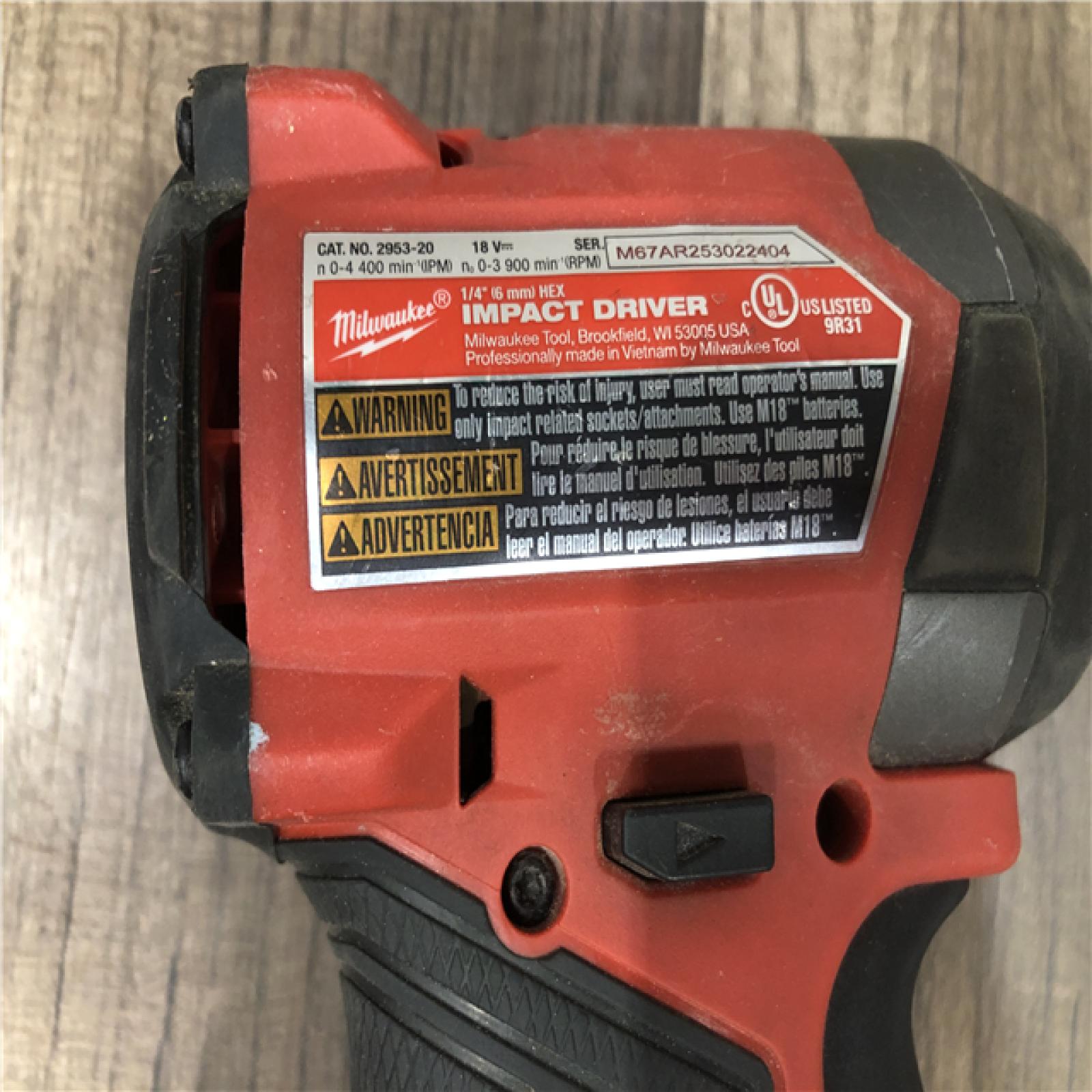 AS-IS Milwaukee FUEL 18V Lithium-Ion Brushless Cordless 1/4 in. Hex Impact Driver (Tool-Only)