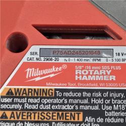 AS-IS Milwaukee M18 FUEL 18V Cordless 5/8 in. SDS-Plus Rotary Hammer (Tool-Only)