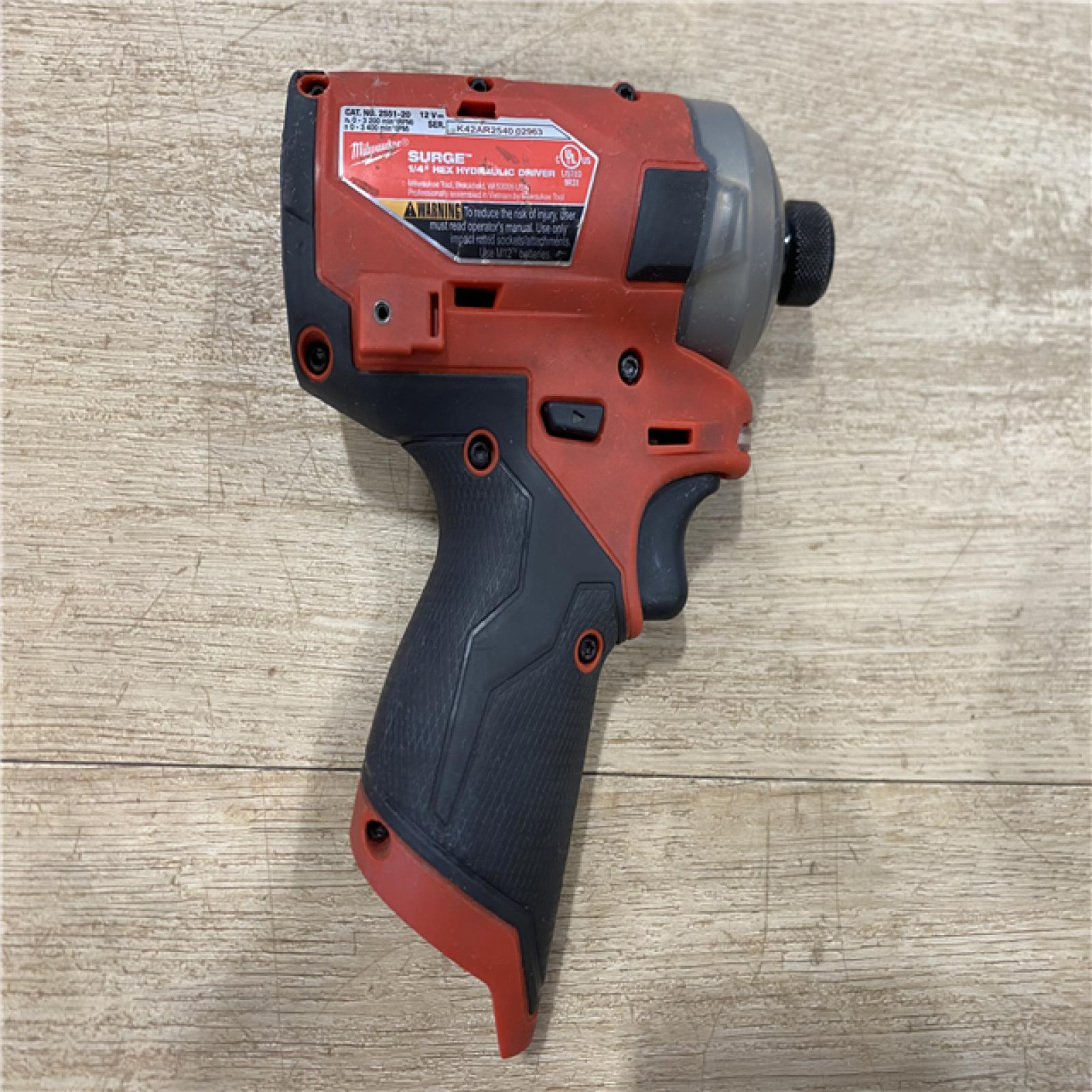 AS-IS Milwaukee FUEL SURGE 12V Lithium-Ion Brushless Cordless 1/4 in. Hex Impact Driver Compact Kit