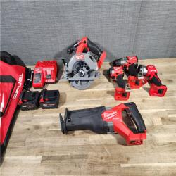HOUSTON LOCATION - AS-IS (APPEARS LIKE NEW) M18 FUEL 18V Lithium-Ion Brushless Cordless Combo Kit (5-Tool) with Two 5.0 Ah Batteries, 1 Charger 1 Tool Bag