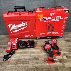 HOUSTON LOCATION - AS-IS (APPEARS LIKE NEW) Milwaukee FUEL 18V Lithium-Ion Brushless Cordless Hammer Drill and Impact Driver Combo Kit