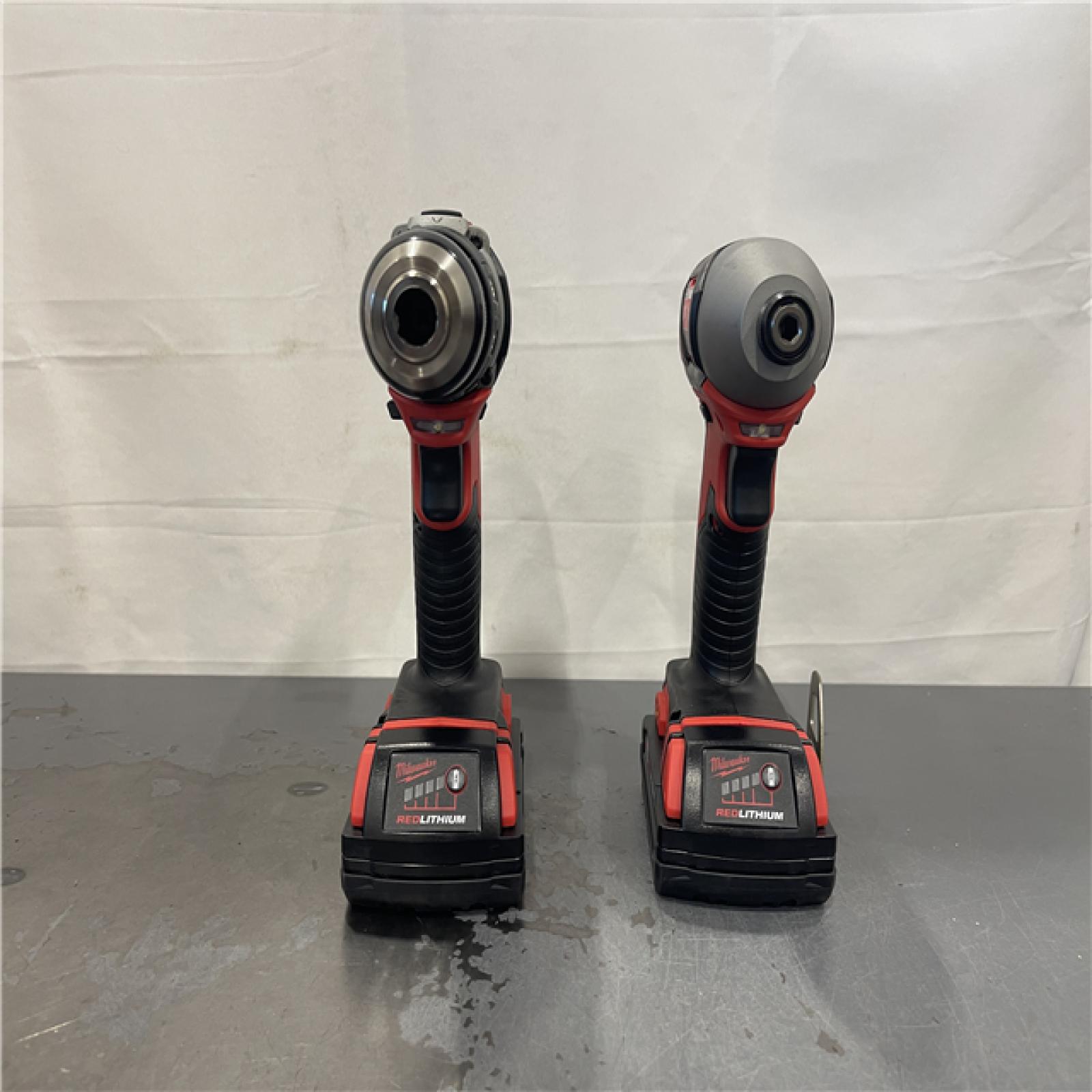 AS-IS- Milwaukee 18V Cordless Brushed 2-Tool Drill/Driver and Impact Driver Kit