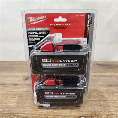 NEW Milwauke M18 18-Volt Lithium-Ion High Output 6.0Ah Battery Pack (2-Pack)