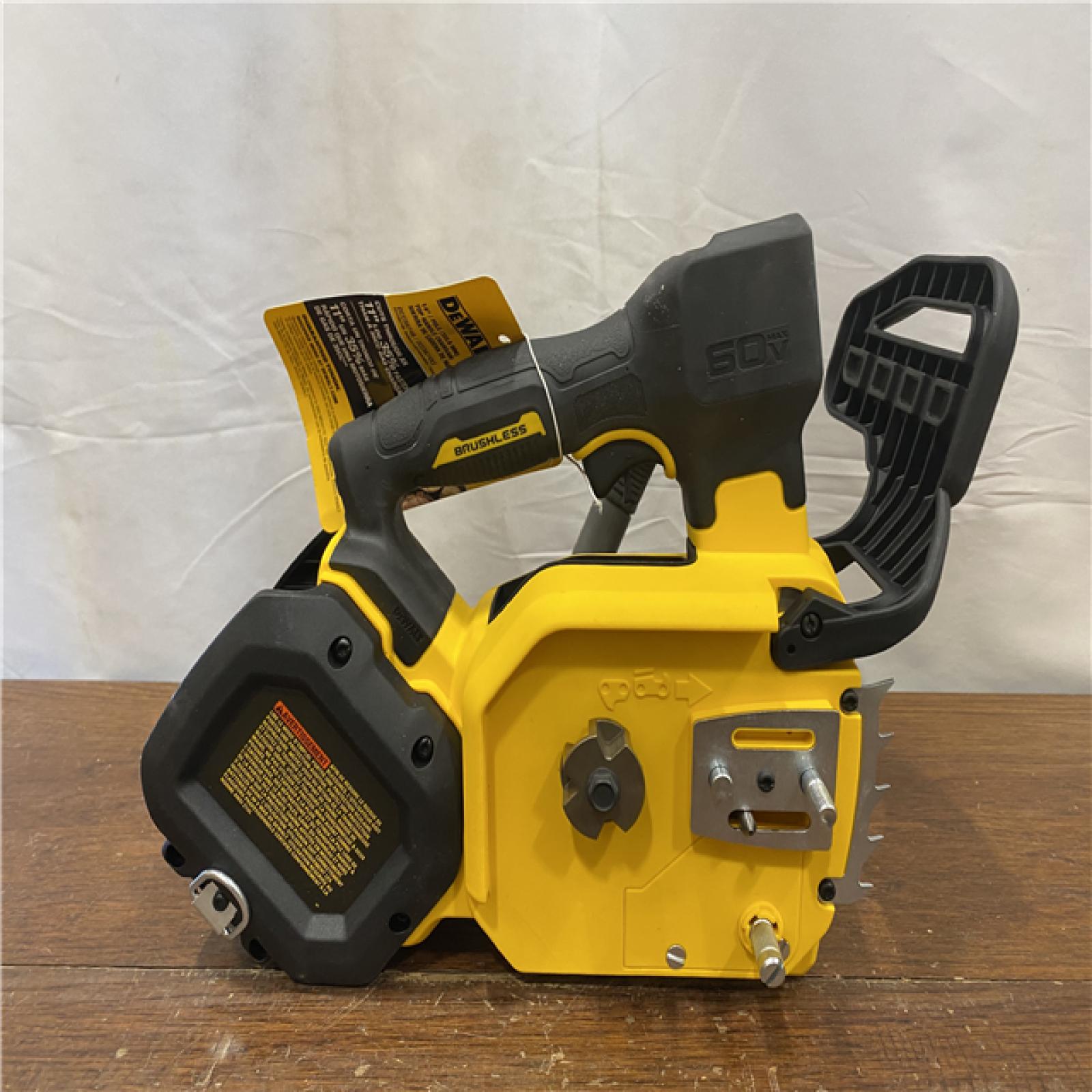 AS-IS  FLEXVOLT 60V MAX 14 in. Cordless Battery Powered Top Handle Chainsaw Kit with (2) FLEXVOLT 3 Ah Batteries & Charger