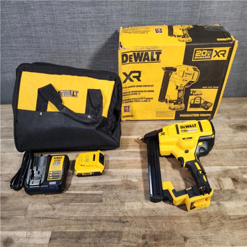 HOUSTON LOCATION - AS-IS DeWALT DCN681D1 20-Volt MAX 18ga Cordless Brushless Narrow Crown Stapler Kit w/ BATTERY & CHARGER