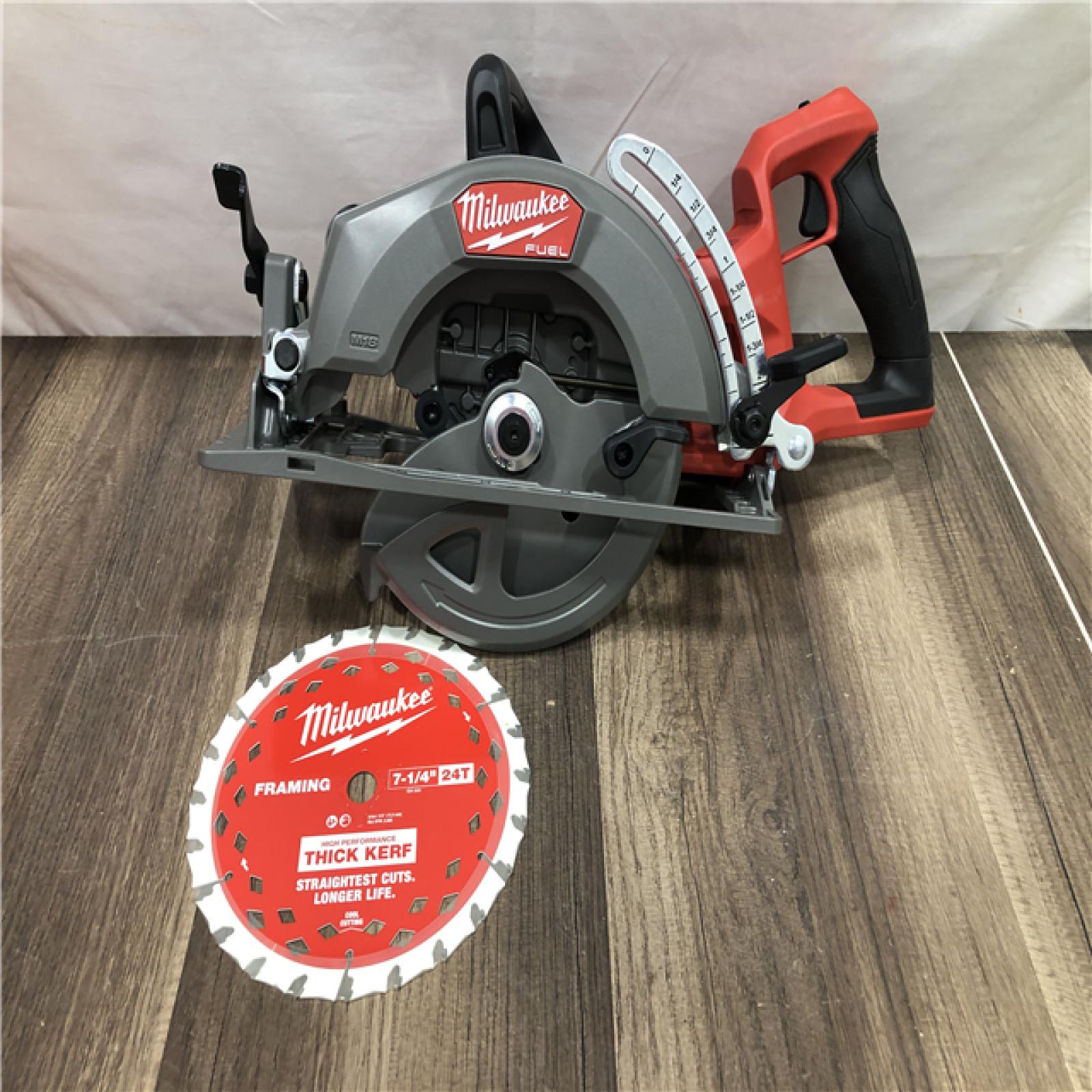 AS-IS Milwaukee  FUEL 18V Lithium-Ion Cordless 7-1/4 in. Rear Handle Circular Saw (Tool-Only)