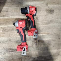HOUSTON LOCATION - AS-IS M18 18-Volt Lithium-Ion Brushless Cordless Compact Hammer Drill/Impact Combo Kit (2-Tool) with (2) Batteries  Bag