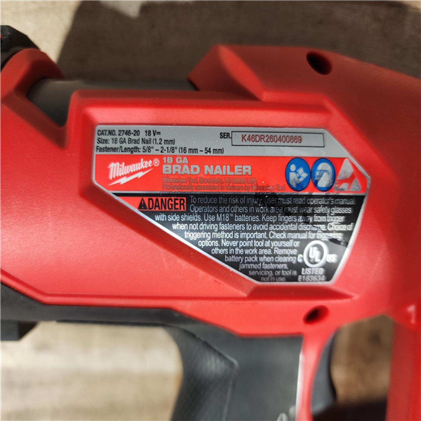 HOUSTON LOCATION - AS-IS Milwaukee FUEL 18-Volt Lithium-Ion Brushless Cordless Gen II 18-Gauge Brad Nailer (Tool-Only)