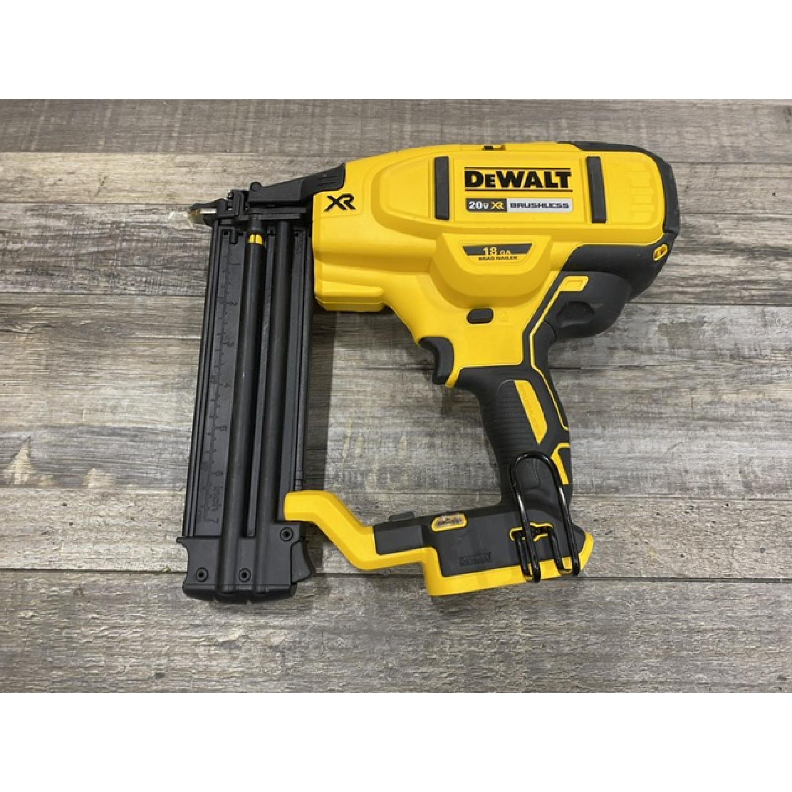 AS-IS DEWALT 20V MAX XR Lithium-Ion Electric Cordless 18-Gauge Brad Nailer (Tool Only)