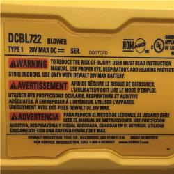 AS-IS DEWALT 20V MAX 125 MPH 450 CFM Brushless Cordless Handheld Leaf Blower with Concentrator Nozzle (Tool Only)