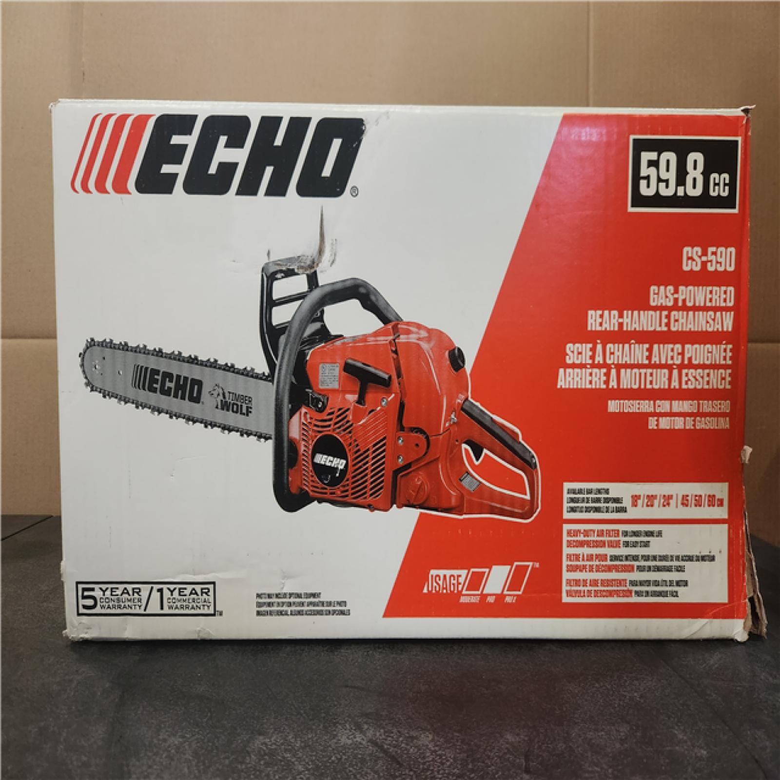 Phoenix LIKE NEW ECHO 20 in. 59.8 cc Gas 2-Stroke Rear Handle Timber Wolf Chainsaw
