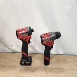 AS-IS- Milwaukee FUEL 12-Volt Lithium-Ion Brushless Cordless Hammer Drill and Impact Driver Combo Kit