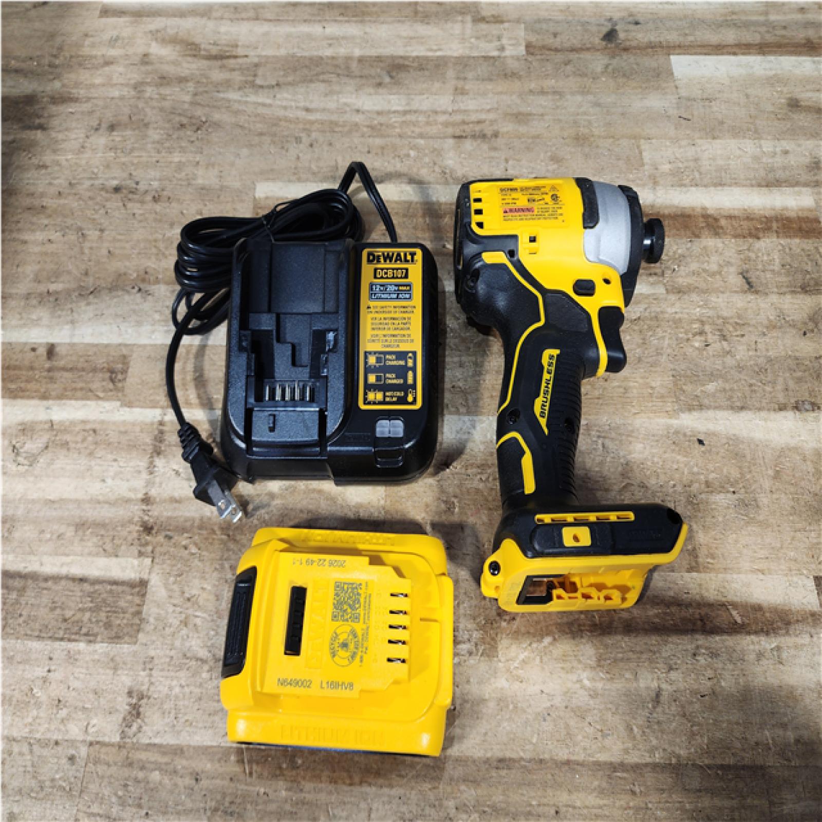 Houston Location AS-IS DEWALT Atomic 20V Max Lithium-Ion Brushless Cordless Compact 1/4 in. Impact Driver Kit
