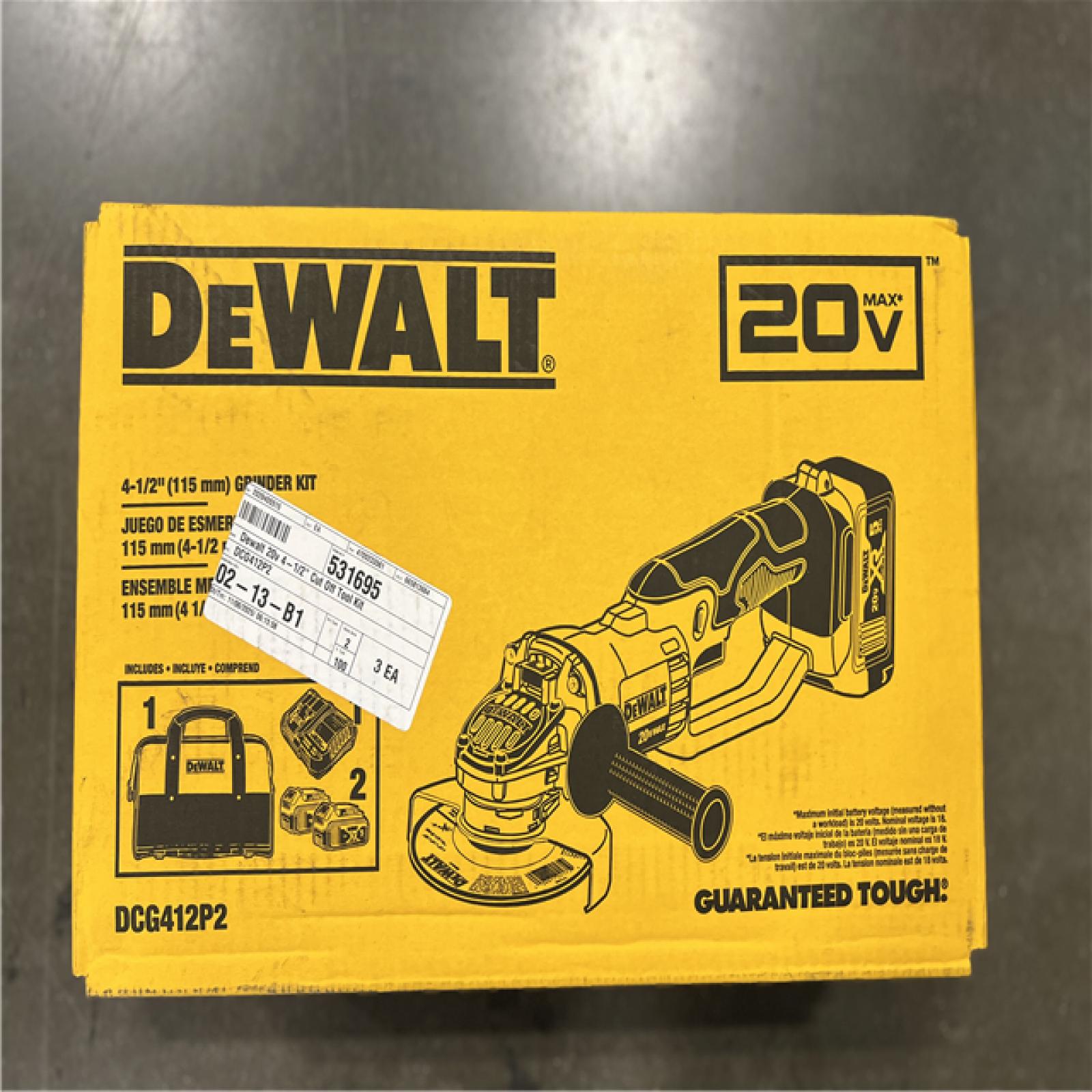 NEW! - DEWALT 20-Volt MAX Lithium-Ion Cordless Cut-Off Tool Kit with (2) Batteries 5Ah, Charger and Contractor Bag
