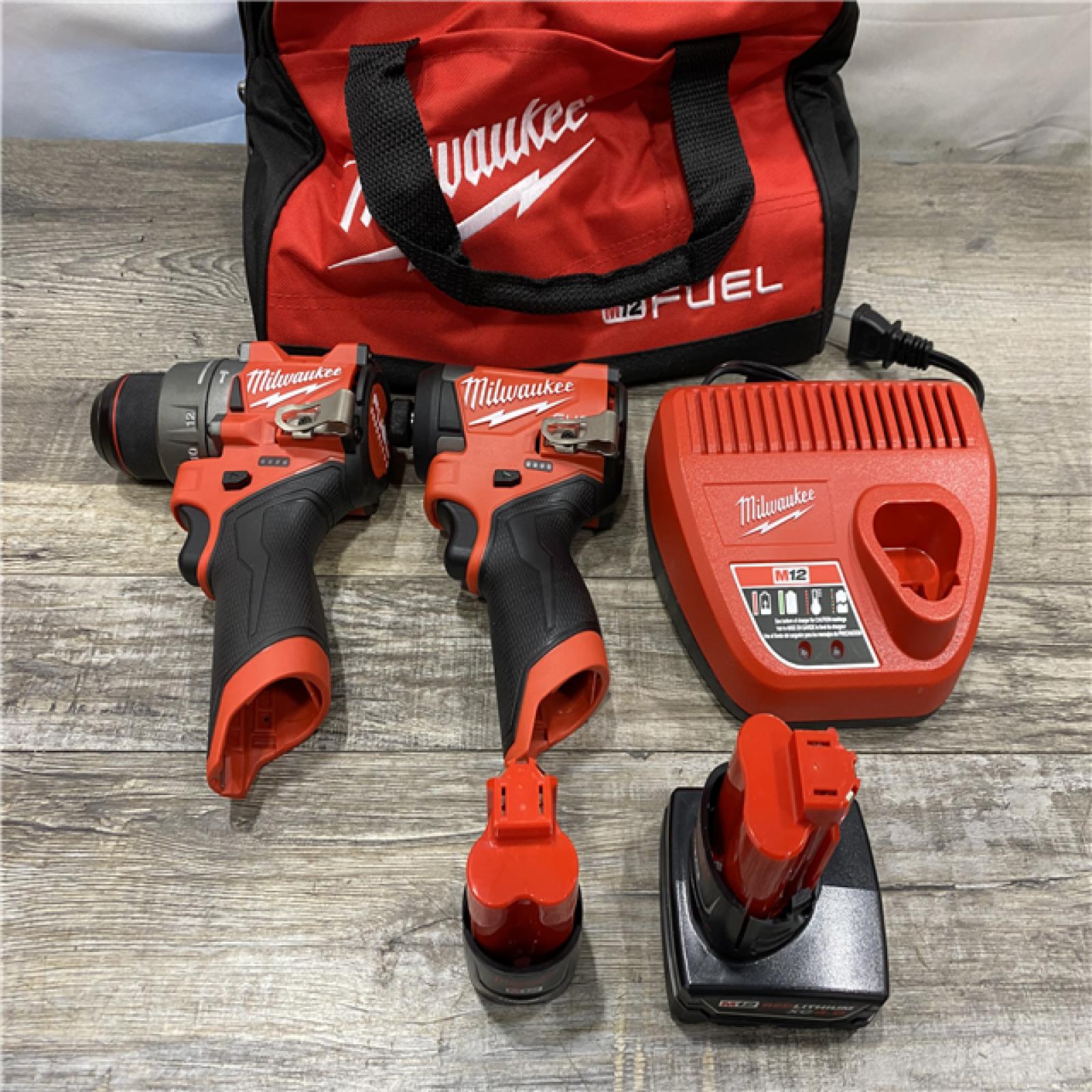 AS-IS Milwaukee  FUEL 12-Volt Lithium-Ion Brushless Cordless Hammer Drill and Impact Driver Combo Kit