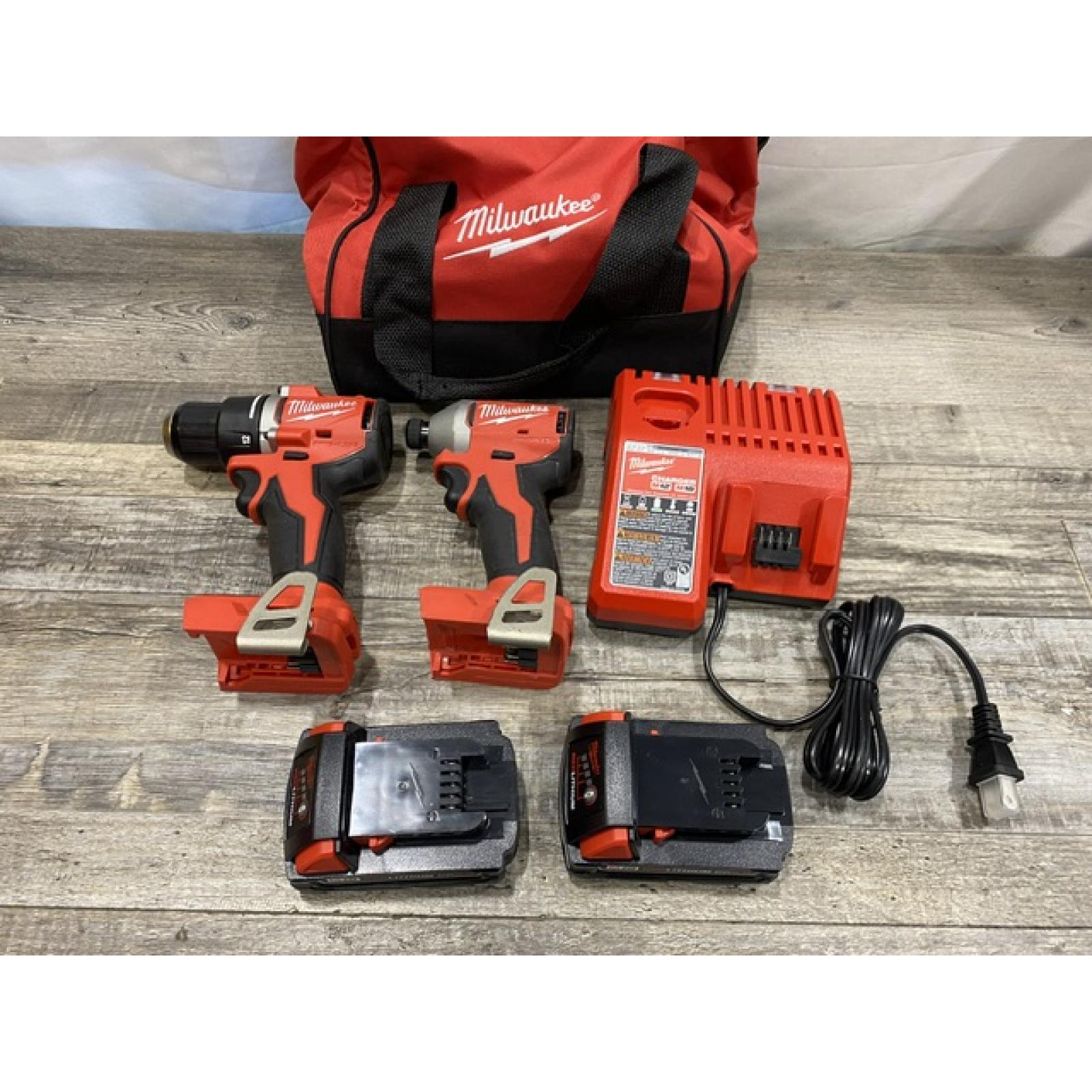 AS-IS Milwaukee 18V Lithium-Ion Brushless Cordless Compact Drill/Impact Combo Kit