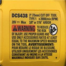 AS-IS DEWALT 20V XR Cordless 3 in. Cut-Off Tool (Tool Only)