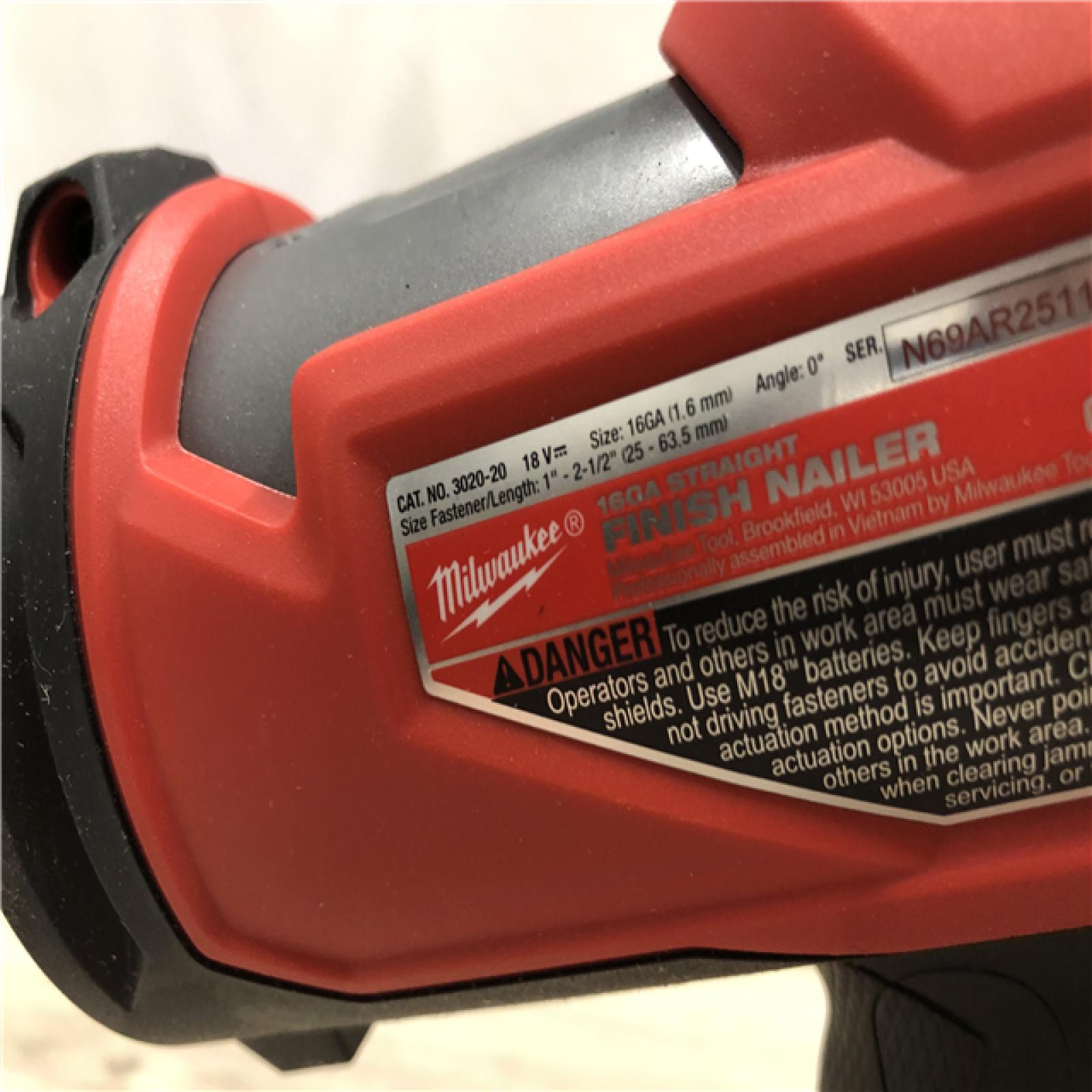 AS-IS Milwaukee FUEL 18-Volt Lithium-Ion Cordless Gen ll 16-Gauge Straight Finish Nailer (Tool Only)