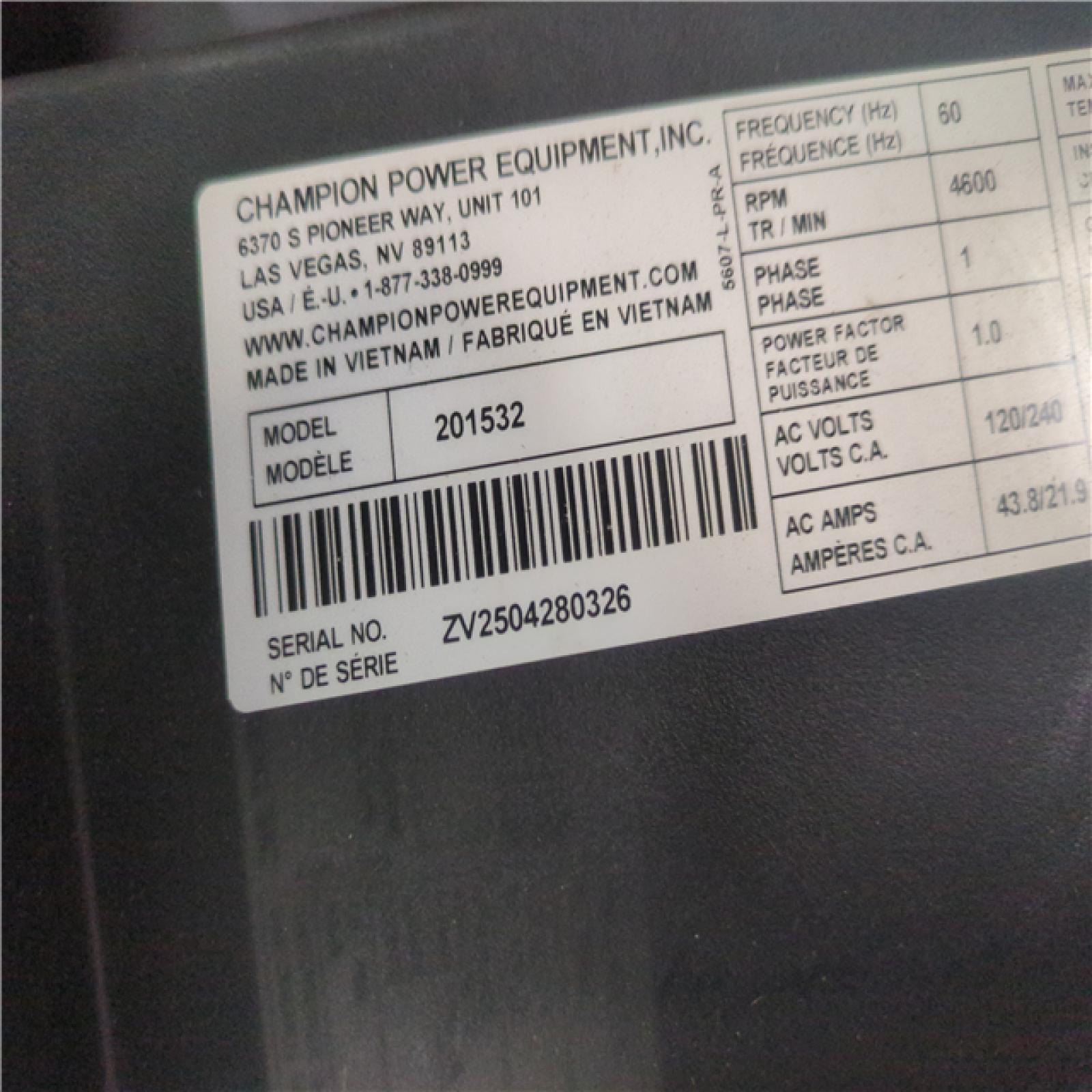 CALIFORNIA AS-IS CHAMPION PORTABLE POWER GENERATOR