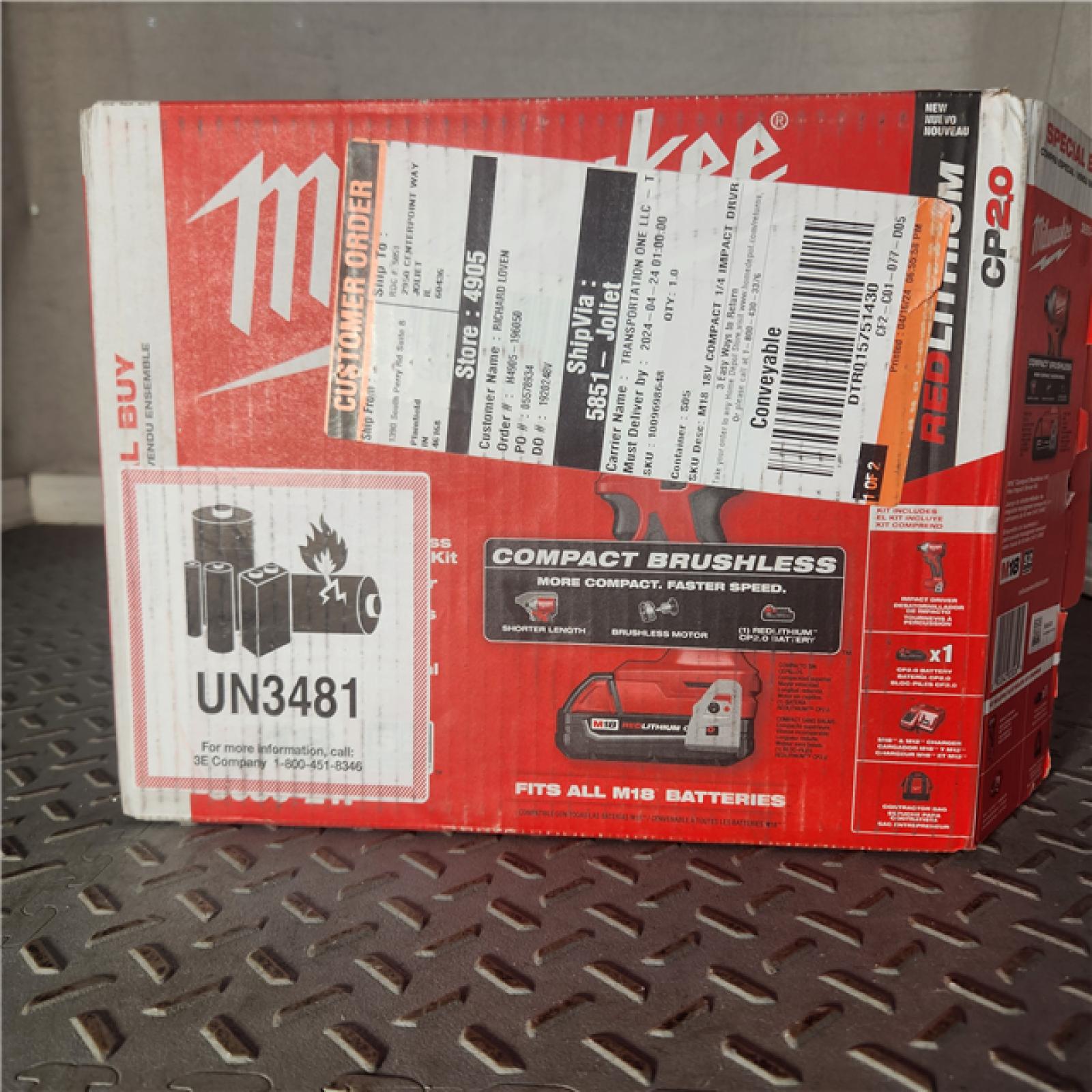 Houston Location AS IS - Milwaukee M18 Compact Brushless 1/4 Hex Impact Driver Kit In New Condition