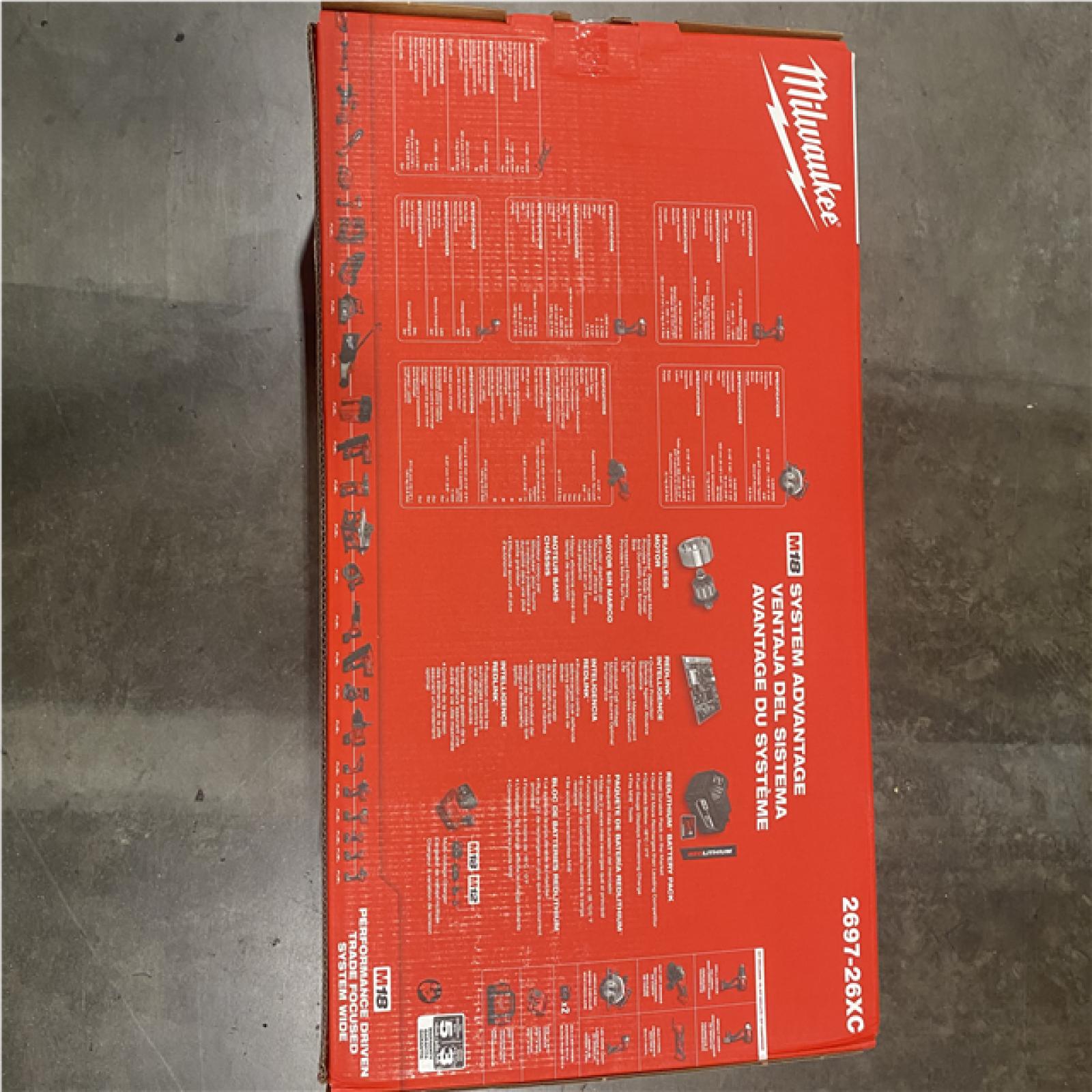 NEW- M18 18-Volt Lithium-Ion Cordless Combo Kit (6-Tool) with 2-Batteries  Charger and Tool Bag