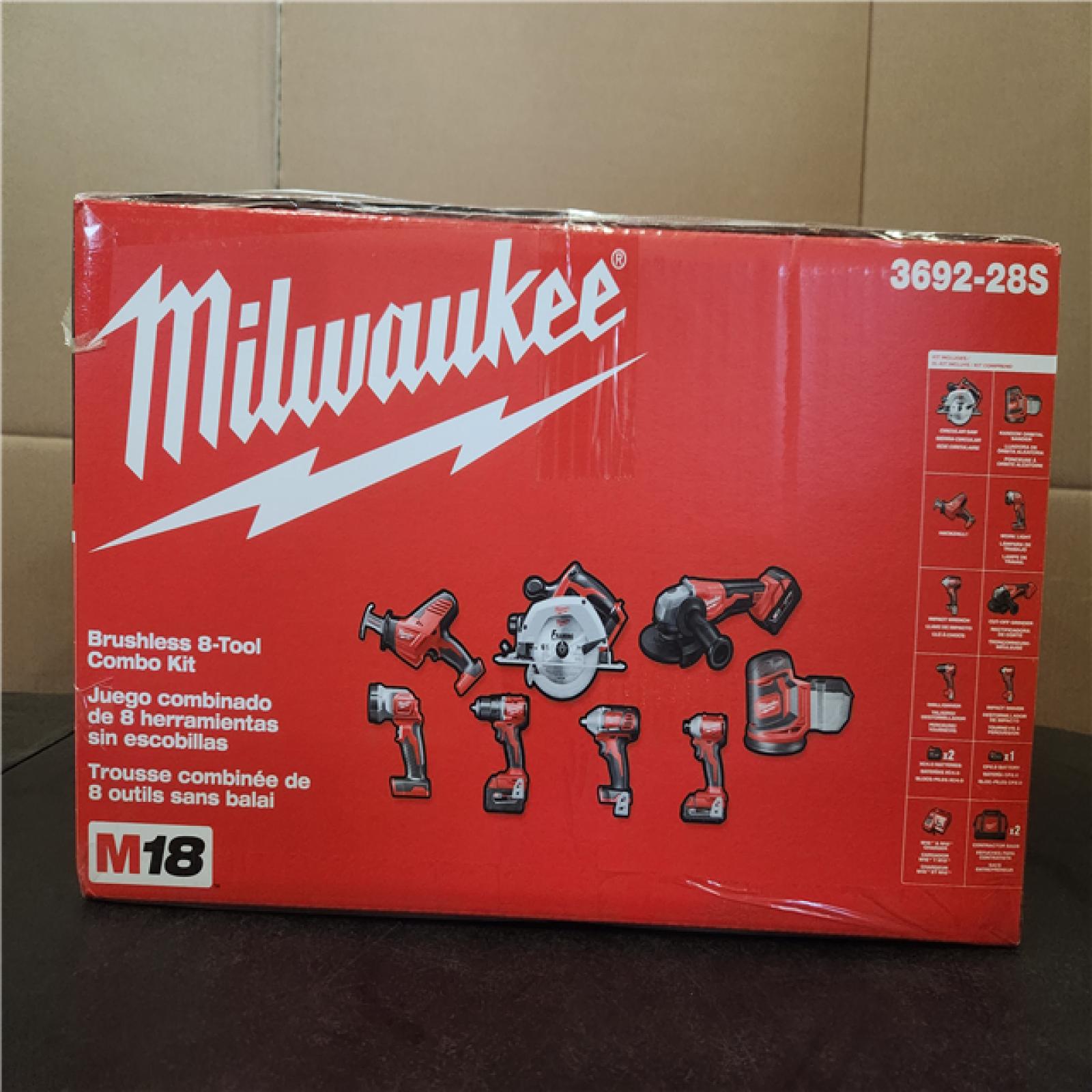 Phoenix NEW Milwaukee M18 18V Lithium-Ion Cordless Combo Kit (8-Tool) with (4) Batteries  Charger and Tool Bag SEALED