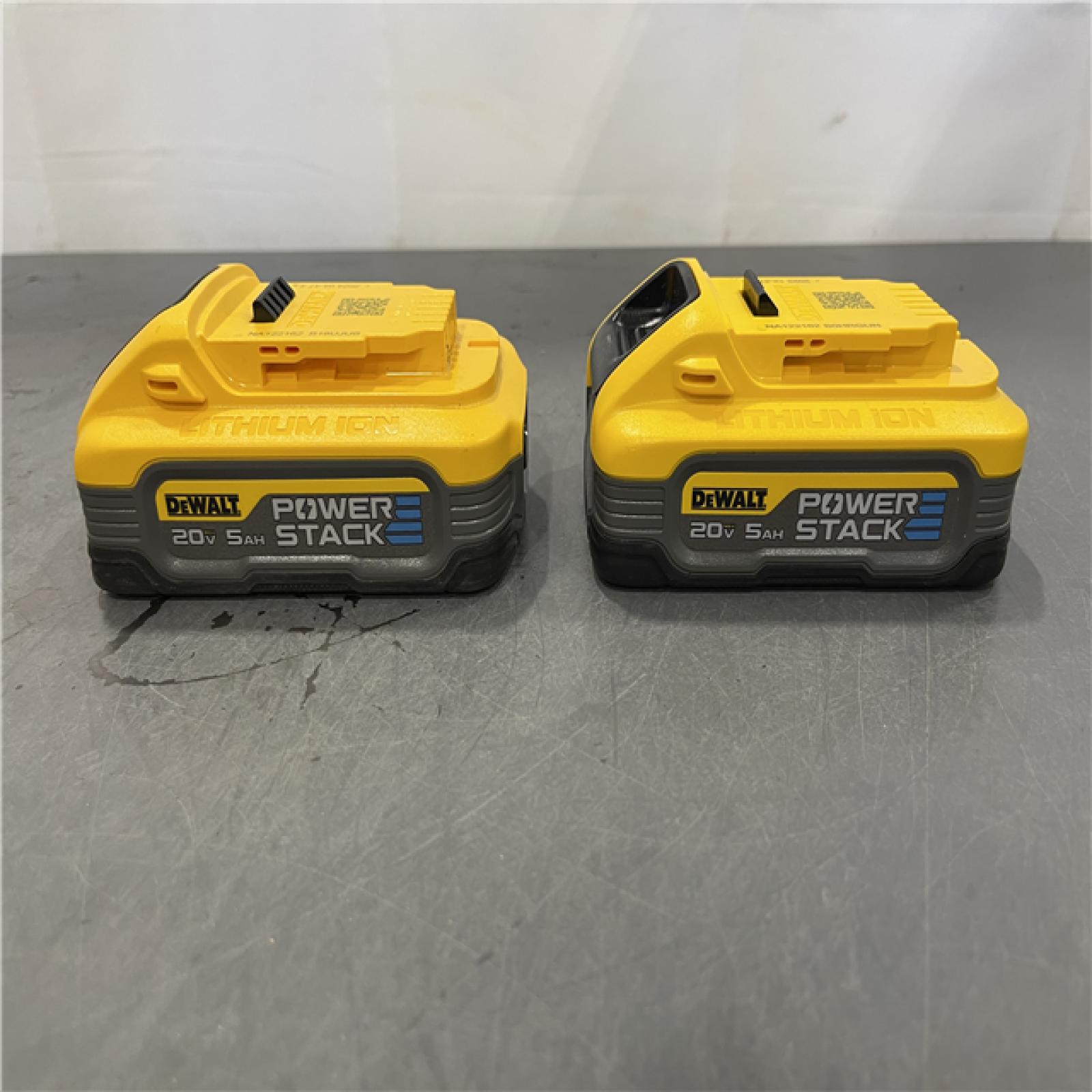AS-IS - DEWALT POWERSTACK 20V Lithium-Ion 5.0Ah Battery Pack (2 Pack)