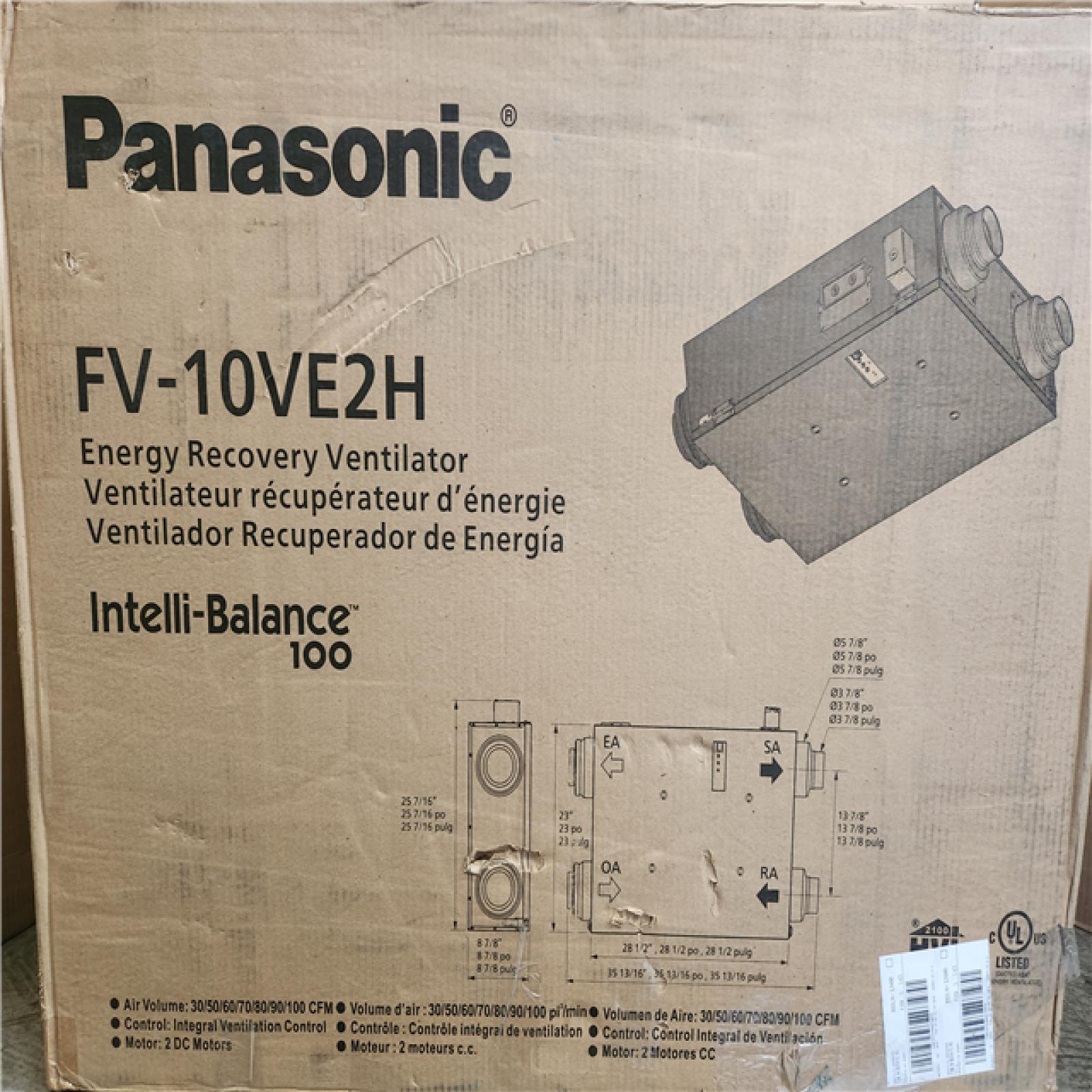Phoenix NEW Panasonic Intelli-Balance 100-Energy Recovery Ventilator (ERV), 30-100 CFM, Hardwired, Temperate Climate (SEALED)