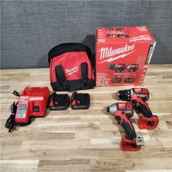 HOUSTON LOCATION - AS-IS Milwaukee 18V Lithium-Ion Cordless Drill Driver/Impact Driver Combo Kit