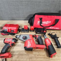 Houston Location AS-IS Milwaukee Drill and Electric Wrench and Rotary Drill and Batteries QTY/3 with Charger