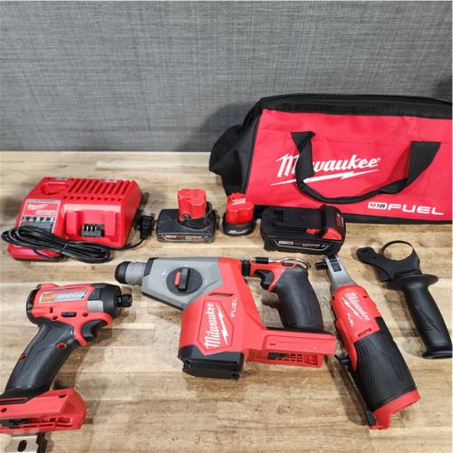 Houston Location AS-IS Milwaukee Drill and Electric Wrench and Rotary Drill and Batteries QTY/3 with Charger