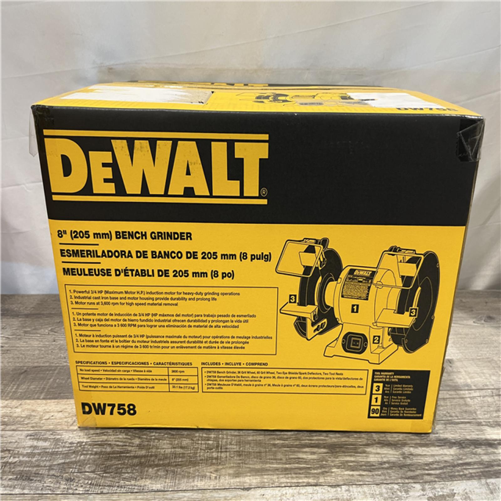 NEW - DEWALT 8 in. 205 mm Bench Grinder