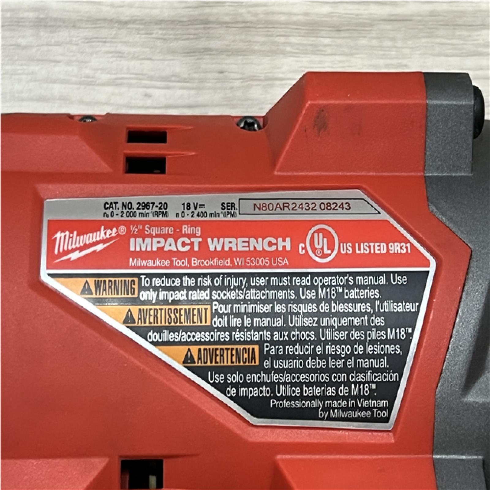 AS-IS Milwaukee FUEL 18V Lithium-Ion Brushless Cordless 1/2 in. Impact Wrench w/Friction Ring Kit