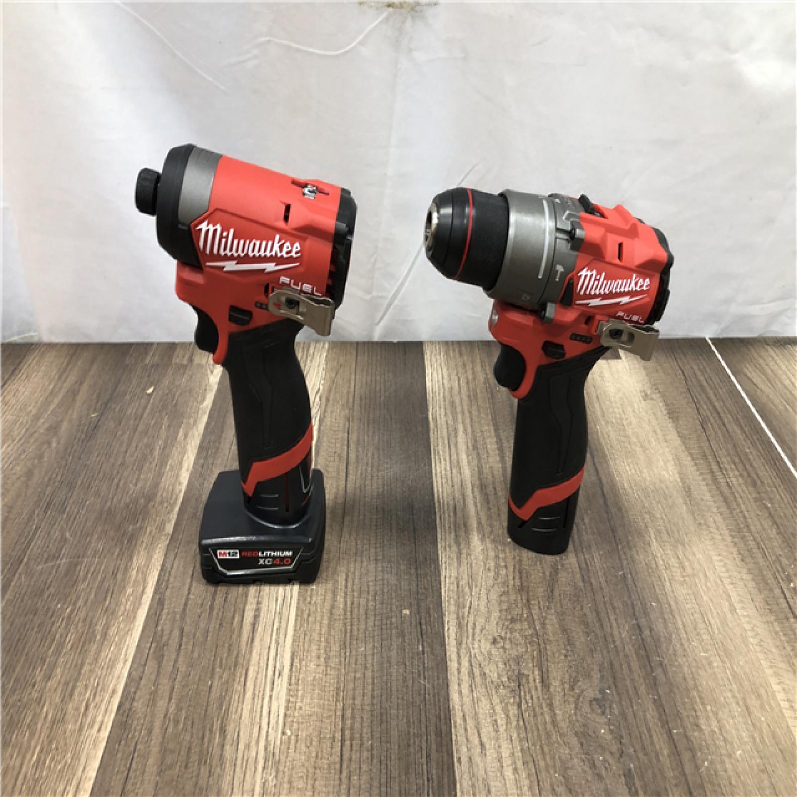 AS-IS Milwaukee FUEL 12-Volt Lithium-Ion Brushless Cordless Hammer Drill and Impact Driver Combo Kit