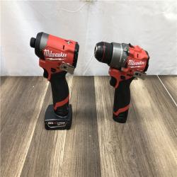 AS-IS Milwaukee FUEL 12-Volt Lithium-Ion Brushless Cordless Hammer Drill and Impact Driver Combo Kit