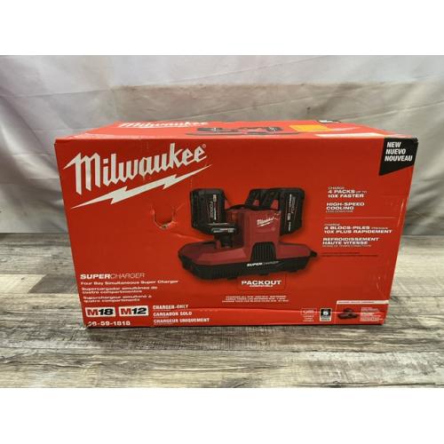 NEW - Milwaukee 12-Volt/18-Volt Lithium-Ion PACKOUT Four Bay Simultaneous Super Charger (Charger Only)