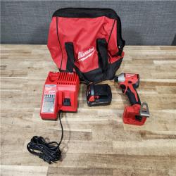 HOUSTON LOCATION - AS - IS Milwaukee  18V Lithium-Ion Brushless Cordless 1/4 in. Compact Impact Driver COMBO KIT