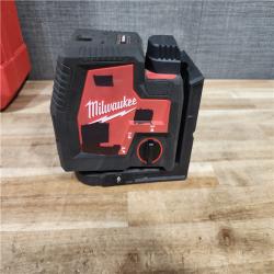 HOUSTON LOCATION - AS-IS Milwaukee Green 100 ft. Cross Line and Plumb Points Rechargeable Laser Level with REDLITHIUM Lithium-Ion