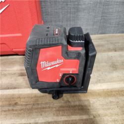 HOUSTON LOCATION - AS-IS Milwaukee 100 ft. REDLITHIUM Lithium-Ion USB Green Rechargeable Cross Line Laser Level Kit