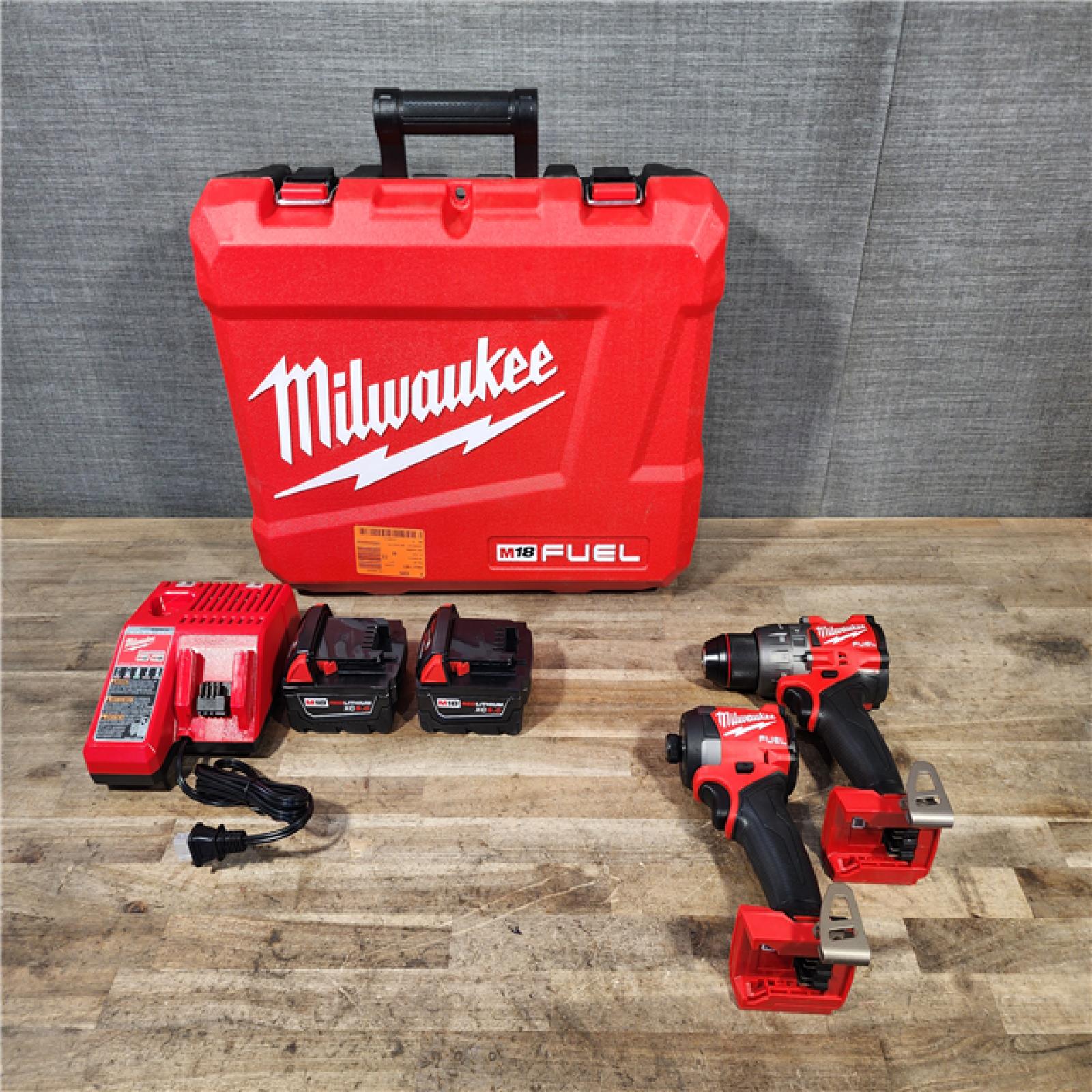 HOUSTON LOCATION - AS-IS (APPEARS LIKE NEW) Milwaukee FUEL 18V Lithium-Ion Brushless Cordless Hammer Drill and Impact Driver Combo Kit
