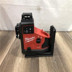 AS-IS Milwaukee 12-Volt Lithium-ion Cordless 125 ft. Green 360° 3-Plane Laser Level with Automatic Alignment & Receiver
