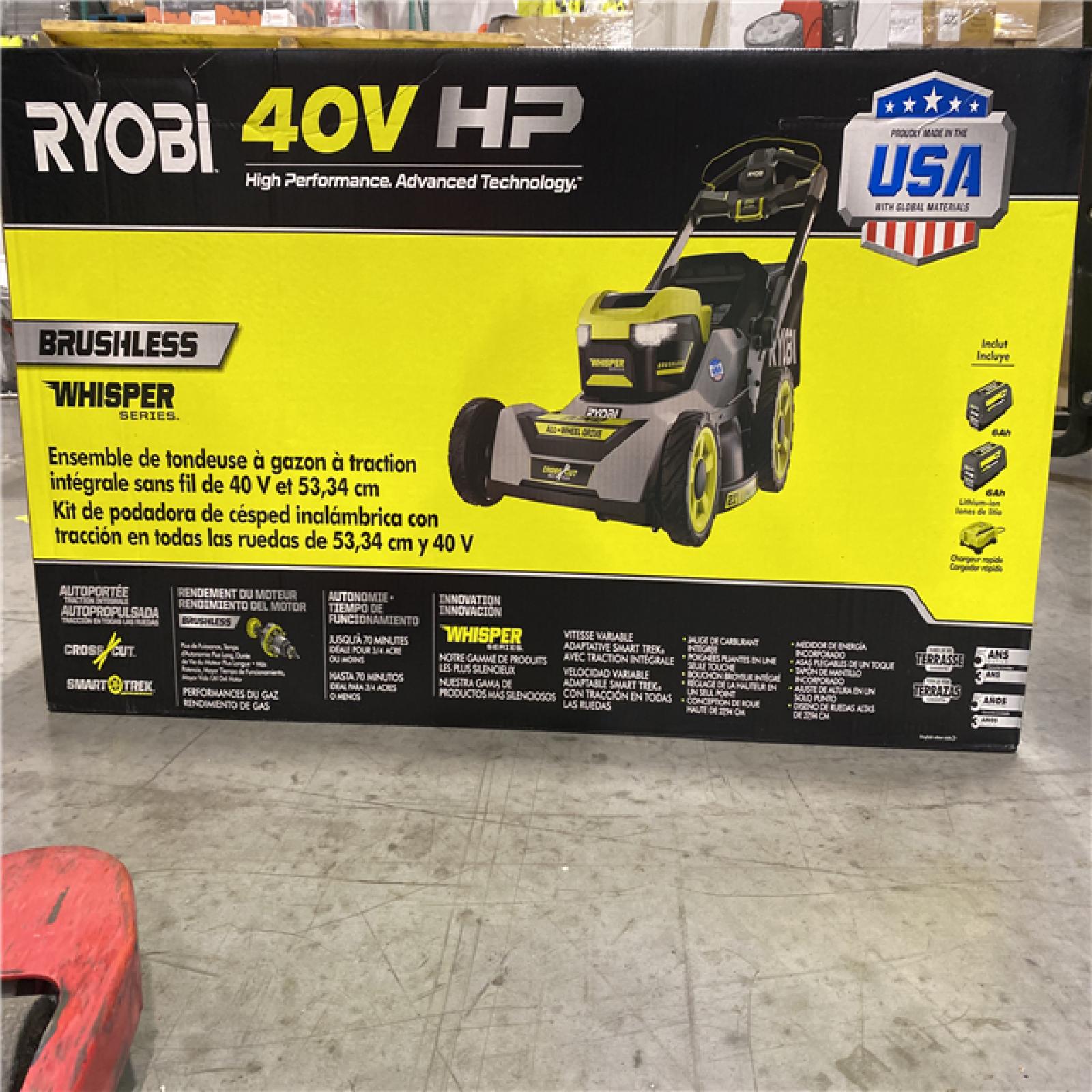 NEW! - RYOBI 40V HP Brushless Whisper Series 21. in Walk Behind Self-Propelled All Wheel Drive Mower