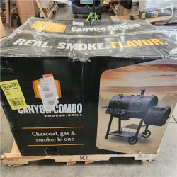 Phoenix Location NEW OKLAHOMA JOE'S 3-Burner Canyon Combo Charcoal and Gas Smoker and Grill in Black